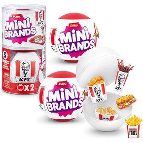 Mini Brands KFC® Capsule by Zuru Real Miniature KFC® Toyable Toy و Capsules of 5 Minyy Miniature KFC® للفتيات والمراهقين والبالغين وجامعي المخزون المثاليين والهدية (2 عبوة)