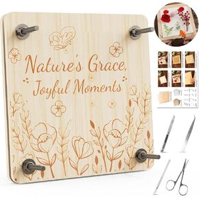 zunmial Flower Press Kit–Craft Kits 11" x 11" Large 10 Layers Wooden Flower Presser for Adults & Teens DIY Bouquet Preservation,Dried Flowers Art,Preservation for Bookmark Frame Wedding Flowers Drying