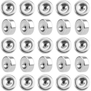 50pcs Earring Backs, Silver Stainless Steel Flat Screwback Ear Support Back Piece Lifters Metal Screw on Jewelry Replacement Accessories Parts Suitable for Women Men Studs Secure 0.03 Inch Spiral Rod