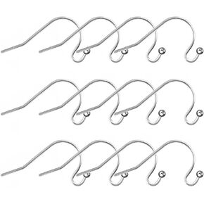 6pcs 20G Pure Titanium Earrings Hooks Ball Dot Ear Wires Hypoallergenic DIY Earrings Findings for Jewelry Making