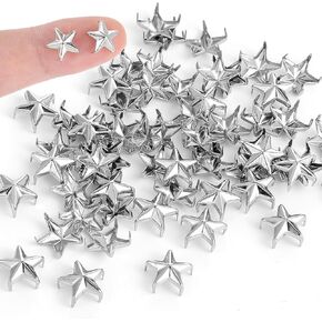 150 Pack Star Studs for Clothing, 0.39in/10mm Iron Star Spike Studs Rivets for Fabric Punk Rock Clothing DIY Bracelet Leathercraft