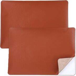 Leather Repair Patch for Car Seats & Furniture, 2pcs Self Adhesive Repair Tape for Car Interior, Leather Patch for Couch, Office Chair, Sofa, Vinyl Patches Kits - 28 x 20 cm (Light Brown)