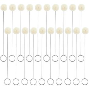Oruola 20pcs Wool Daubers for Leather Dye, Leather Dye Brush, Wool Daubers Ball Brush with Metal Handle for Leathers Dyes for DIY Crafts Projects, Leathers Staining Dying Gluing Shoe Shine Polish