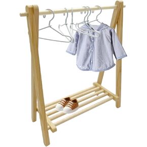 1/12 Miniature Garment Rack, Dress Up Rack with Mini Hangers, Miniature Clothes Rack for Mini House Furniture Accessories