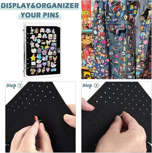 A5 Enamel Pin Display Book,5 Pages Travel Pins Storage Organizer Book with Clear Cover Portable for Brooch Collectors (Accessories Not Included) in Kuwait
