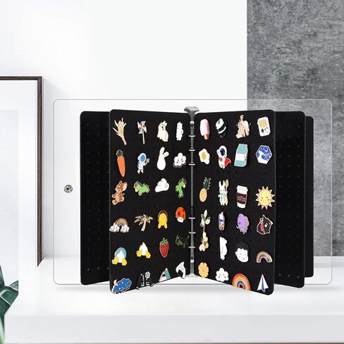 A5 Enamel Pin Display Book,5 Pages Travel Pins Storage Organizer Book with Clear Cover Portable for Brooch Collectors (Accessories Not Included) in Kuwait