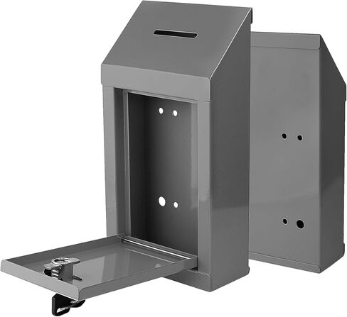 Suggestion Box with combination number Lock Metal Wall Mounted Ballot Box, Steel Donation and Collection Drop Box with wide Slot, 8.5H x 6W x 7.3L Inch comment and office management ideal box in Saudi Arabia