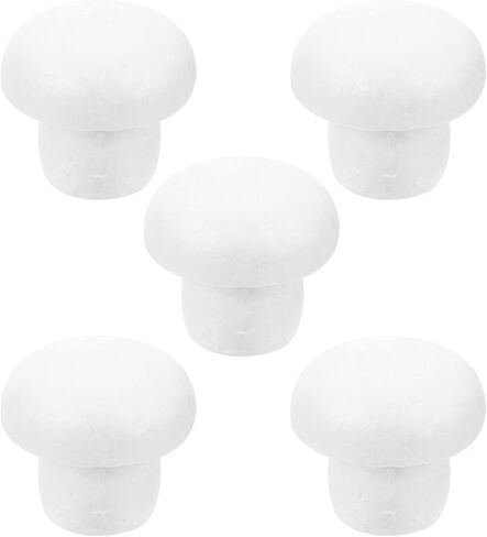 Mushrooms White 5 Pcs DIY Graffiti Foam Models Kids Painting Toys Handmade Foam Model Decoration DIY Foam Craft Kits in Saudi Arabia