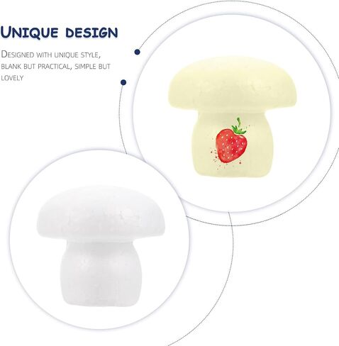 Mushrooms White 5 Pcs DIY Graffiti Foam Models Kids Painting Toys Handmade Foam Model Decoration DIY Foam Craft Kits in Saudi Arabia