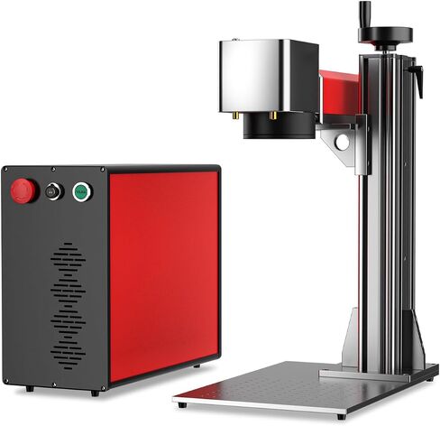 OMTech 60W MOPA Fiber Laser Marking Machine with LightBurn and Rotary Axis, MOPA Laser Engraver with 7"x7" Work Area for Color Marking, JPT Laser Etching Machine for Metal Jewelry Aluminum Steel More in Saudi Arabia