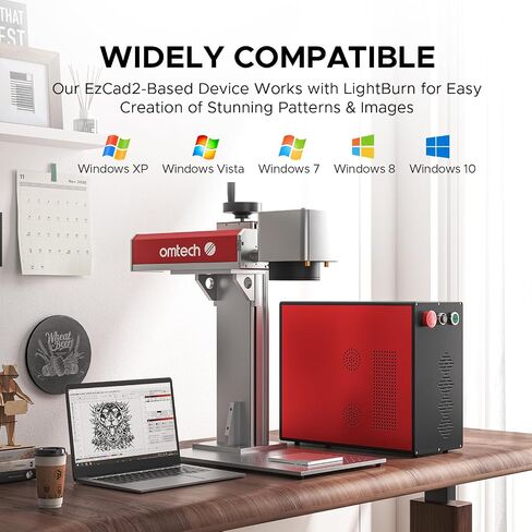 OMTech 60W MOPA Fiber Laser Marking Machine with LightBurn and Rotary Axis, MOPA Laser Engraver with 7"x7" Work Area for Color Marking, JPT Laser Etching Machine for Metal Jewelry Aluminum Steel More in Saudi Arabia