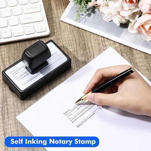 Marspark 2 PCS Custary Stamps تشمل الإقرار وختم ختم ختم الحبر الذاتي لوازم الختم العام للتقلبات والاشتراك ، 1.38 × 3.35 بوصة in Saudi Arabia