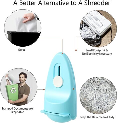 Wide Identity Theft Protection Roller Security Stamp 2Packs - Guard Your ID Well, Built-in Cutter & Unique Flip Cover, Compact Privacy Safety Tool for Document, Mail, etc. (BU/PU) in Kuwait