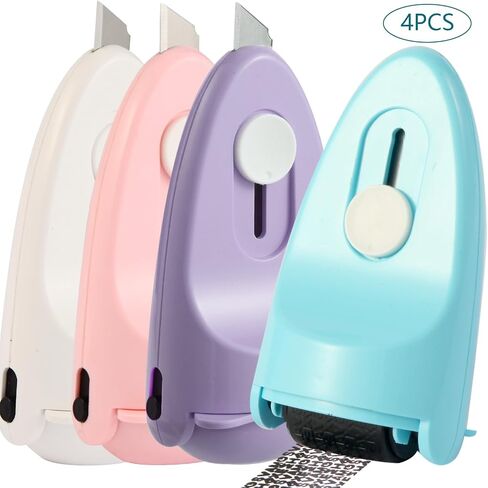 Wide Identity Theft Protection Roller Security Stamp 2Packs - Guard Your ID Well, Built-in Cutter & Unique Flip Cover, Compact Privacy Safety Tool for Document, Mail, etc. (BU/PU) in Kuwait