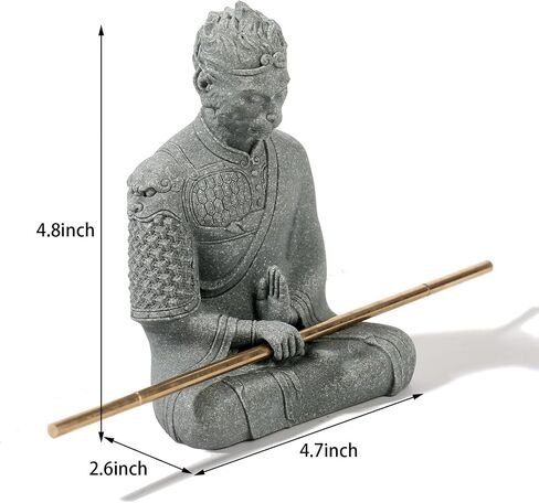 Fish Tank Buddha Statue Ornament,Zen Garden Aquarium Decor Kit with Artificial Plants,Meditating Statues for Underwater Landscaping,Sandstone-4.6" H in Saudi Arabia