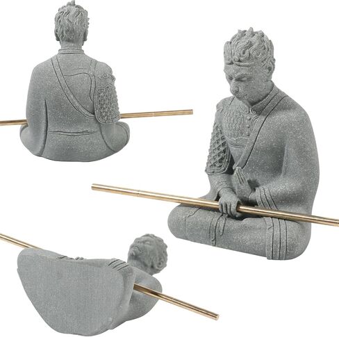 Fish Tank Buddha Statue Ornament,Zen Garden Aquarium Decor Kit with Artificial Plants,Meditating Statues for Underwater Landscaping,Sandstone-4.6" H in Saudi Arabia