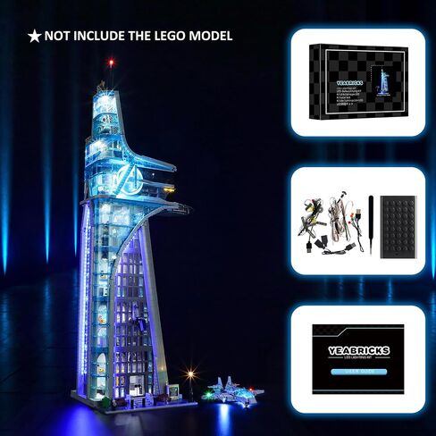 مصباح LED من YEABRICKS لنموذج مكعبات بناء Lego 76223 Marvel Nano Gauntlet (مجموعة Lego غير متضمنة) in Kuwait
