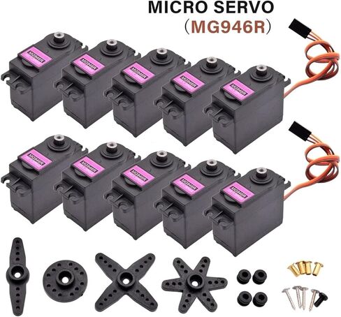 2/4pcs MG946R Analog Servo Motor Half All Metal Gear 55g High Torque 13Kg Upgrade MG945 for RC Robot Truck Car Boat Helicopter(All Metal -180,4PCS) in Saudi Arabia