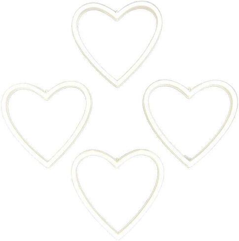 Plastic Heart Rings 12 Pieces - for Arts & Crafts and DIY's (3" Inch Ring) (White) in Saudi Arabia