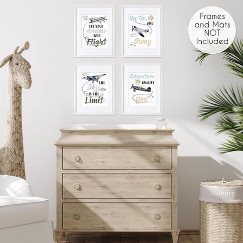 مطبوعات فنية جدارية لحيوانات المزرعة من Sweet Jojo Designs لديكور غرفة الأطفال والحضانة والأطفال - مجموعة من 4 قطع - ألوان مائية لحصان المزرعة والبقرة والأغنام والخنزير in Kuwait
