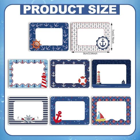 Harloon 48 Pcs Nautical Anchors Name Tags Nautical Name Tags Stickers Name Labels for Classroom with Lighthouse Anchors Sailboats Self Adhesive Labels Tags Student Name Labels (2.48 x 3.46 Inch) in Saudi Arabia