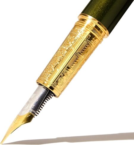 | Joule Fountain Pen | Juniper Moss | Double Gold Plated, Sapphire Lacquer Finish | Two-Tone Steel Nib | Leather Sleeve/Fine in Kuwait