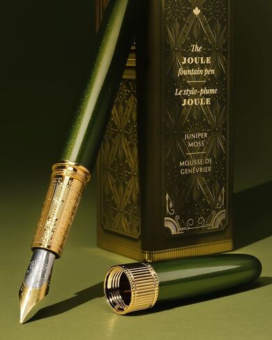 | Joule Fountain Pen | Juniper Moss | Double Gold Plated, Sapphire Lacquer Finish | Two-Tone Steel Nib | Leather Sleeve/Fine in Kuwait
