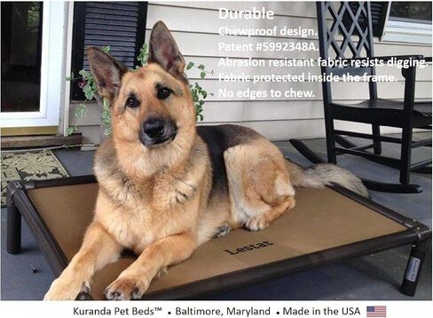 Kuranda Chewproof Dog Bed - Walnut PVC - 40" x 25" - Sunsure Textilene - Sierra in Saudi Arabia