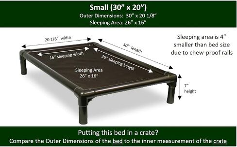 Kuranda Chewproof Dog Bed - Walnut PVC - 40" x 25" - Sunsure Textilene - Sierra in Saudi Arabia