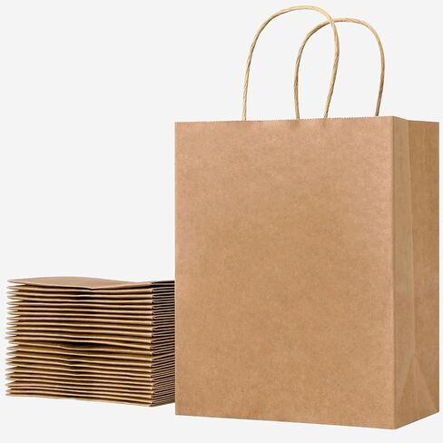 SUNCOLOR 25 Pack White Gift Bags with Handles – 8x4.5x10 Medium Bags for Shopping, Retail, DIY, Wedding, Party Favors & Valentine’s Day in Saudi Arabia
