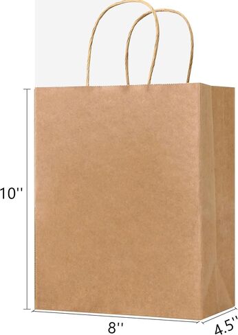 SUNCOLOR 25 Pack White Gift Bags with Handles – 8x4.5x10 Medium Bags for Shopping, Retail, DIY, Wedding, Party Favors & Valentine’s Day in Saudi Arabia