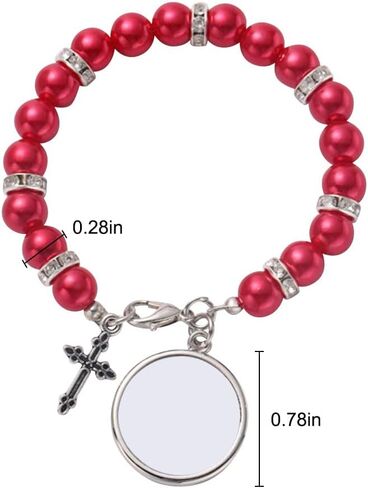 8 Pcs Sublimation Blank Bracelets Catholic Rosary Heat Transfer Blank Bracelet Rosary Beads Sublimation Blank Photo Bracelets for DIY Jewelry Making in Saudi Arabia
