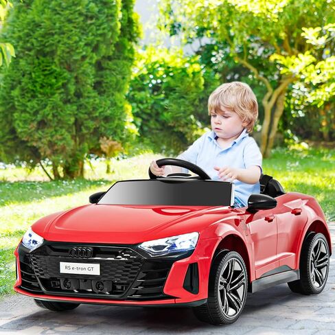 olakids Kids Ride On Car ، Audi RS E-Tron GT 12V سيارة كهربائية مع التحكم عن بعد ، لعبة الأطفال الصغار التي تعمل بالبطارية مع تعليق الربيع ، المصابيح الأمامية ، الموسيقى ، MP3 ، USB ، TF (أحمر) in Kuwait