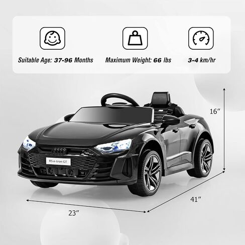 olakids Kids Ride On Car ، Audi RS E-Tron GT 12V سيارة كهربائية مع التحكم عن بعد ، لعبة الأطفال الصغار التي تعمل بالبطارية مع تعليق الربيع ، المصابيح الأمامية ، الموسيقى ، MP3 ، USB ، TF (أحمر) in Saudi Arabia