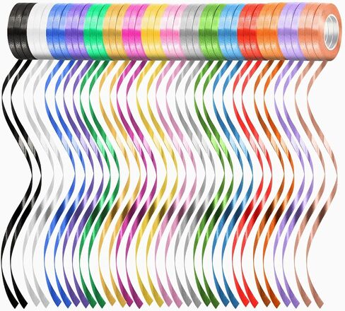 48 Rolls Curling Ribbon Balloon Curling Ribbons Set, Veemeio 16 Colors 3/16 Inch x 11 Yards Ribbons Bows for DIY Decor Crafts Gift Wrapping Party Festival Flower Florist in Saudi Arabia