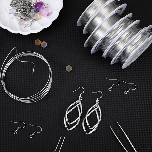 Mixweer 15 Pcs Copper Wire Jewelry Making 5 Sizes,Silver, Rose Gold, Gold in Saudi Arabia