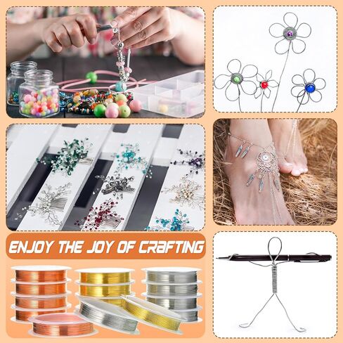 Mixweer 15 Pcs Copper Wire Jewelry Making 5 Sizes,Silver, Rose Gold, Gold in Saudi Arabia
