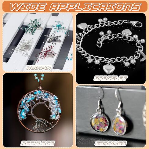 Mixweer 15 Pcs Copper Wire Jewelry Making 5 Sizes,Silver, Rose Gold, Gold in Saudi Arabia