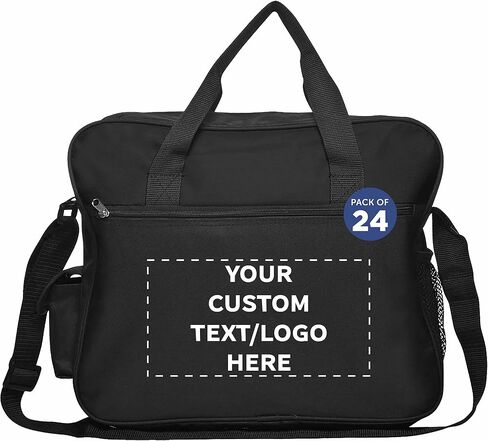 Custom Laptop Messenger Bags of 24, Personalized Bulk Pack - Perfect for Employees and For Everyday Use - Black in Saudi Arabia