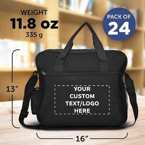 Custom Laptop Messenger Bags of 24, Personalized Bulk Pack - Perfect for Employees and For Everyday Use - Black in Saudi Arabia