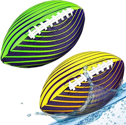 2Pcs Waterproof Football for Kids Ages 3-12, All-Weather Youth Training Football for Beach/Backyard/Grass(Green) in Saudi Arabia