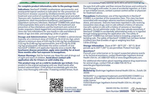 NexGard® Combo (esafoxolaner, eprinomectin, and praziquantel Topical Solution) Flea and Tick Protection Plus Heartworm Disease Preventive for Cats, 5.6-16.5 lbs. (Yellow Box) 6 Doses (6 Month Supply) in Saudi Arabia