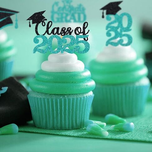 الأرجواني Gold Gold Cupcake Toppers 36pcs Glitter فخور بك اختيارات الطعام تهانينا in Kuwait
