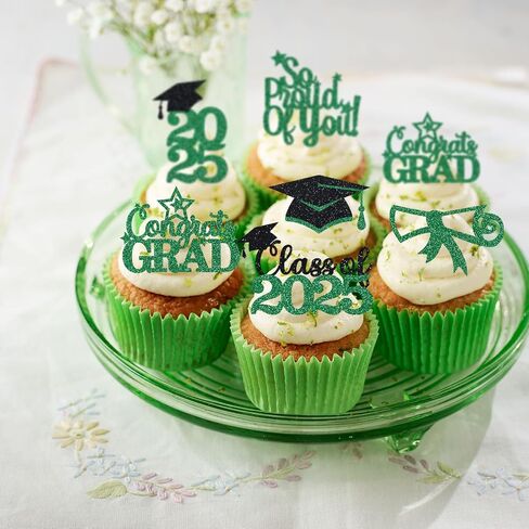 الأرجواني Gold Gold Cupcake Toppers 36pcs Glitter فخور بك اختيارات الطعام تهانينا in Kuwait
