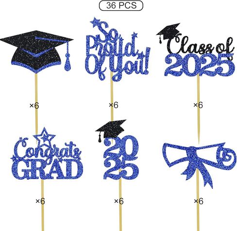 الأرجواني Gold Gold Cupcake Toppers 36pcs Glitter فخور بك اختيارات الطعام تهانينا in Kuwait