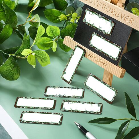 Kanayu 48 PCS Eucalyptus magnetic dry prase ables name tag plate مرنة ملصق ملصق ملصق مغناطيسي قابلة للكتابة للفصول الدراسية للوحة البيضاء الثلاجة (الكلاسيكية ، 1.97 × 4.53 بوصة) in Saudi Arabia