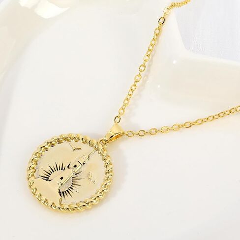 Gold Happy Pendant Necklace for Women 14K Gold Plated Happy Charm Necklace Simple Happy Words Letter Oval Coin Necklace Adjustable Chain Summer Party Trendy Jewelry Gift for Girls Men Boys in Saudi Arabia