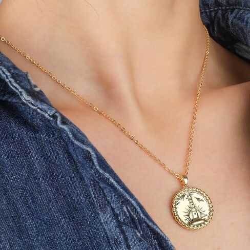 Gold Happy Pendant Necklace for Women 14K Gold Plated Happy Charm Necklace Simple Happy Words Letter Oval Coin Necklace Adjustable Chain Summer Party Trendy Jewelry Gift for Girls Men Boys in Saudi Arabia