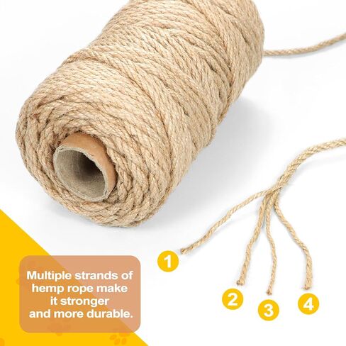 Twine String 5mm 164Feet,All-Purpose Natural Jute Twine Rope - Heavy Duty for DIY Crafts, Gardening, Bundling, Home Decor & Cat Scratching Posts | Eco-Friendly in Saudi Arabia