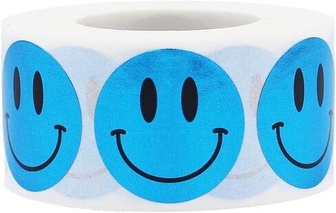 Fluorescent Green Happy Face Labels 1 Inch 500 Total Adhesive Stickers in Saudi Arabia
